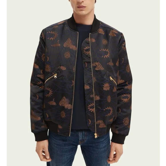 Scotch & Soda Other - Scotch & Soda Navy and Gold Bomber Jacket